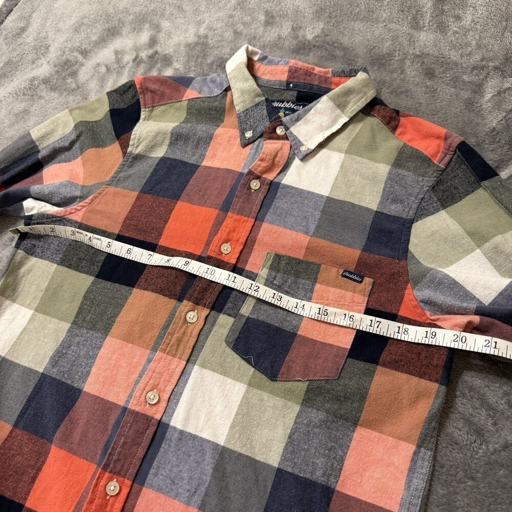 Chubbies Shirt Mens Large‎ Brushed Flannel Checkered Midweight Slim Fit Comfort - Picture 4 of 7